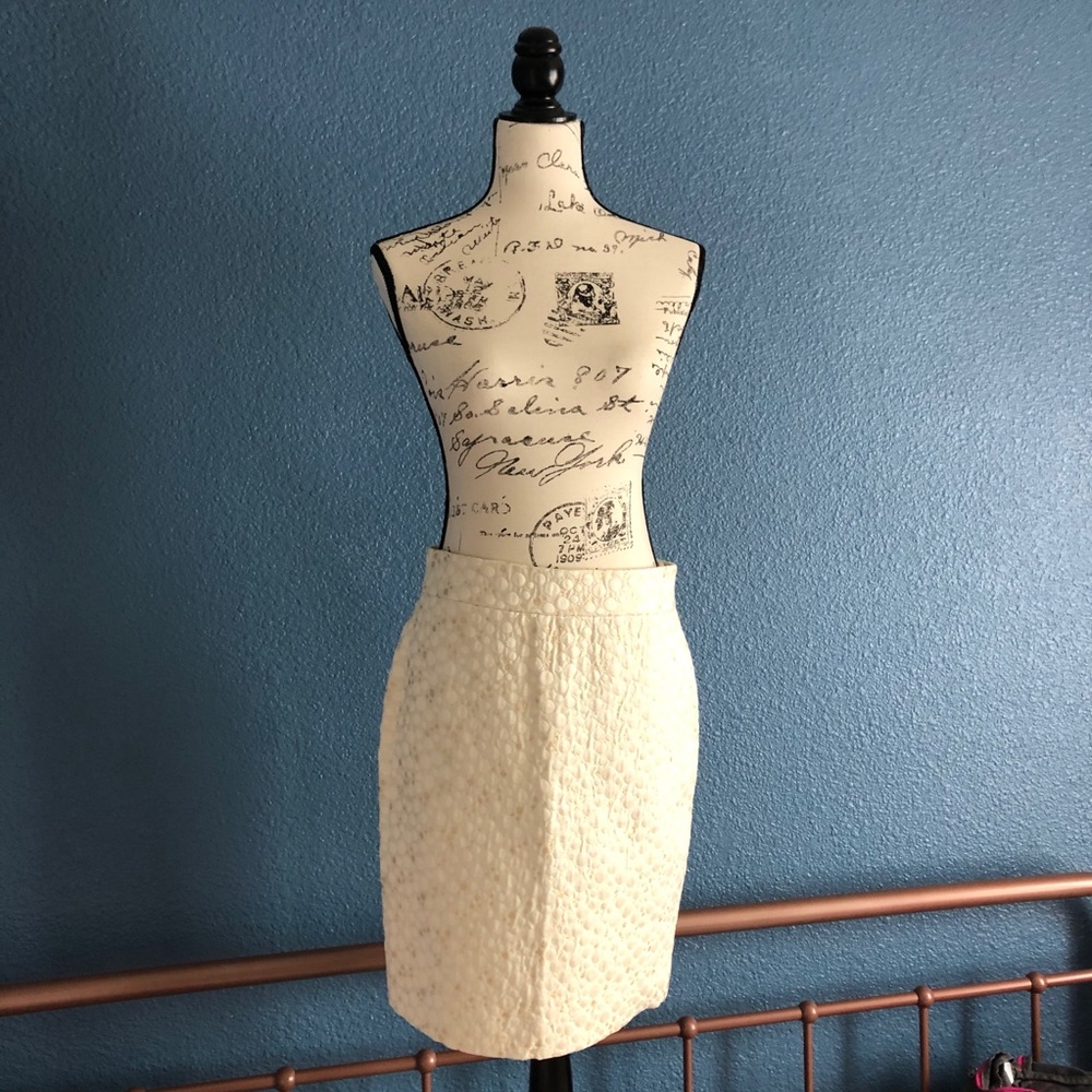 NWT JCrew Cotton/Silk blend skirt metallic detail